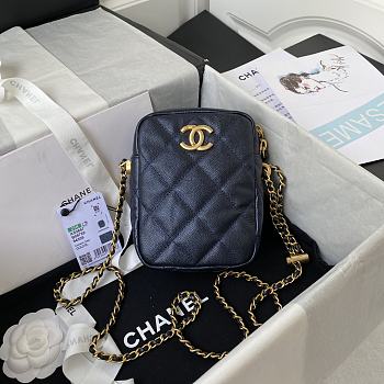Chanel Shoulder Bag In Black Calfskin Leather AS2857 Size 16x12x6cm