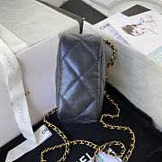 Chanel Shoulder Bag In Black Calfskin Leather AS2857 Size 16x12x6cm - 6