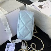 Chanel Shoulder Bag In Blue Calfskin Leather AS2857 Size 16x12x6cm - 2