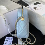 Chanel Shoulder Bag In Blue Calfskin Leather AS2857 Size 16x12x6cm - 3