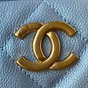 Chanel Shoulder Bag In Blue Calfskin Leather AS2857 Size 16x12x6cm - 6
