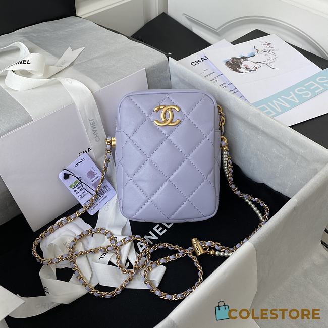 Chanel Shoulder Bag In Light Purple Lambskin Leather AS2857  - 1