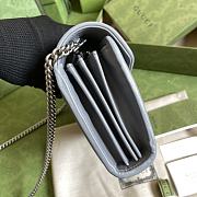 Gucci GG Marmont Matelassé In Grey With Silver Chain 474575 20cm - 2