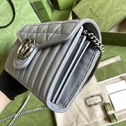 Gucci GG Marmont Matelassé In Grey With Silver Chain 474575 20cm - 3
