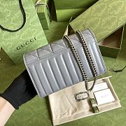 Gucci GG Marmont Matelassé In Grey With Silver Chain 474575 20cm - 5