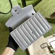 Gucci GG Marmont Matelassé In Grey With Silver Chain 474575 20cm - 4