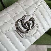 Gucci GG Marmont Matelassé In White With Silver Chain 474575 Size 20cm - 4
