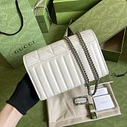 Gucci GG Marmont Matelassé In White With Silver Chain 474575 Size 20cm - 5