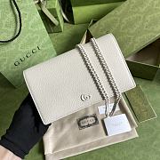 Gucci GG Marmont Leather Mini Chain In White 497985  - 1