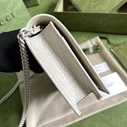 Gucci GG Marmont Leather Mini Chain In White 497985  - 5