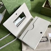Gucci GG Marmont Leather Mini Chain In White 497985  - 2