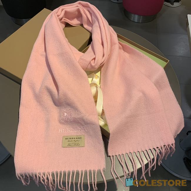 Burberry Scarves Embroidered-Logo Scarf In Pink  - 1