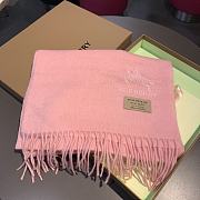 Burberry Scarves Embroidered-Logo Scarf In Pink  - 4
