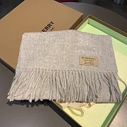 Burberry Scarves Embroidered-Logo Scarf In Grey  - 6