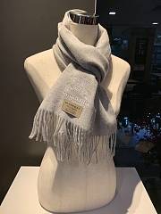 Burberry Scarves Embroidered-Logo Scarf In Grey  - 4