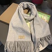 Burberry Scarves Embroidered-Logo Scarf In Grey  - 2