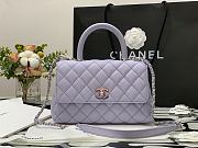 Chanel Coco Mini Handle Bag In Purple Size 23cm - 1