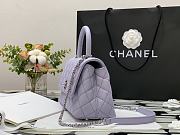 Chanel Coco Mini Handle Bag In Purple Size 23cm - 5