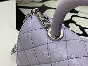 Chanel Coco Mini Handle Bag In Purple Size 23cm - 4