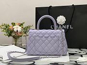 Chanel Coco Mini Handle Bag In Purple Size 23cm - 3