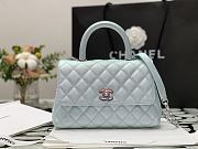 Chanel Coco Mini Handle Bag In Blue With Purple Hardware - 1