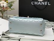 Chanel Coco Mini Handle Bag In Blue With Purple Hardware - 6
