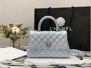 Chanel Coco Mini Handle Bag In Blue With Purple Hardware - 2