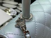 Chanel Coco Mini Handle Bag In Blue With Purple Hardware - 3