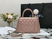 Chanel Coco Mini Handle Bag In Beige With Purple Hardware  - 6