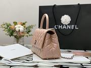 Chanel Coco Mini Handle Bag In Beige With Purple Hardware  - 4