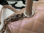 Chanel Coco Mini Handle Bag In Beige With Purple Hardware  - 2
