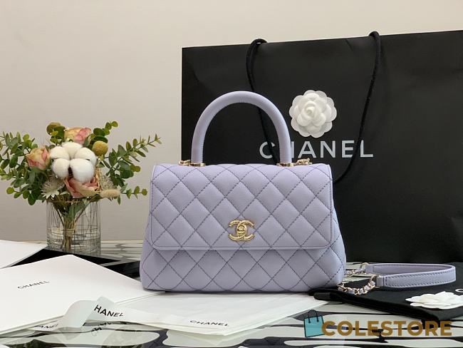 Chanel Coco Mini Handle Bag In Purple Hardware  - 1