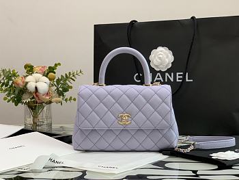 Chanel Coco Mini Handle Bag In Purple Hardware 