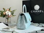 Chanel Coco Mini Handle Bag In Light Blue With Gold Hardware  - 2