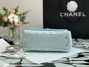 Chanel Coco Mini Handle Bag In Light Blue With Gold Hardware  - 3