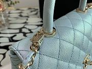 Chanel Coco Mini Handle Bag In Light Blue With Gold Hardware  - 5