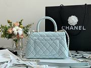 Chanel Coco Mini Handle Bag In Light Blue With Gold Hardware  - 6