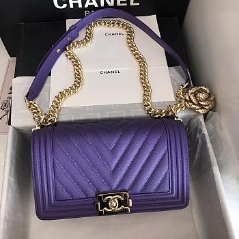 Chanel Le Boi Chervon Classic Bag In Purple 67086