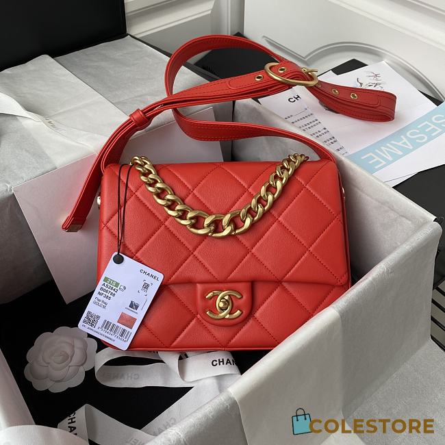 Chanel Classic Handbag In Red AS2842  - 1