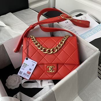 Chanel Classic Handbag In Red AS2842 