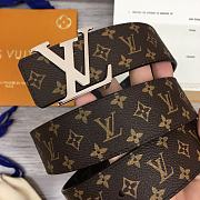 Louis Vuitton Monogram Belt 2 Sides Silver Hardware - 3