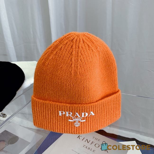 Re-Nylon Gabardine And Wool Cap In Orange - 1