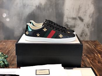 Gucci Wmns Ace Embroidered ‘Bee’ Shoses In Black