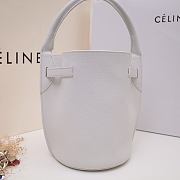 Celine Women Big Bag Nano Bucket in White Smooth Calfskin Size 21x15x15cm - 5