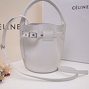 Celine Women Big Bag Nano Bucket in White Smooth Calfskin Size 21x15x15cm - 2