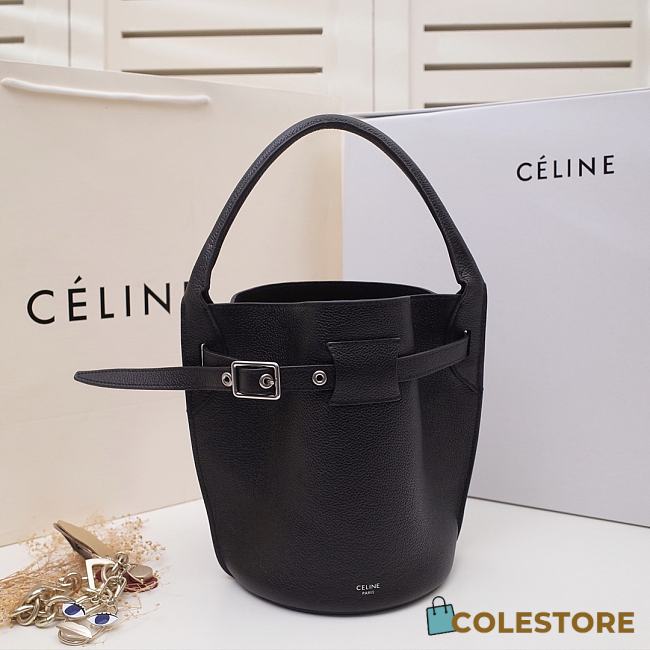 Celine Women Big Bag Nano Bucket in Black Smooth Calfskin Size 21x15x15cm - 1