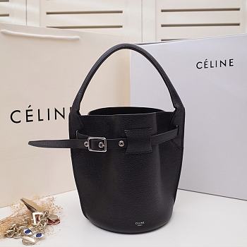 Celine Women Big Bag Nano Bucket in Black Smooth Calfskin Size 21x15x15cm