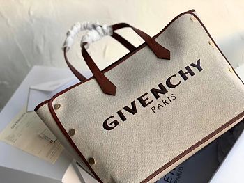 Givenchy Bond Leather-Trimmed Studded Canvas Tote Size 43x29x16cm