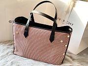 Givenchy Bond Pink Shopper Houndstooth Canvas Medium Tote - 5