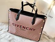 Givenchy Bond Pink Shopper Houndstooth Canvas Medium Tote - 3